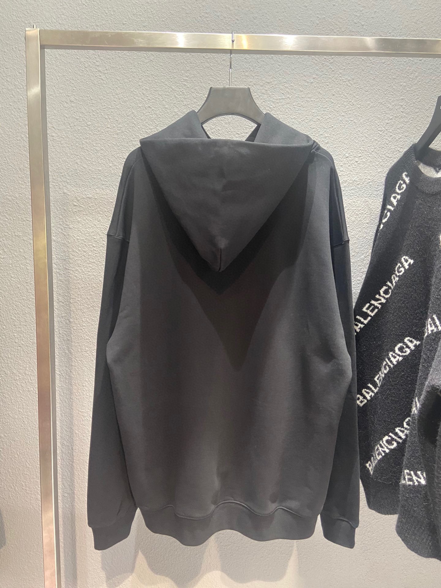 Balenciaga Hoodie Logo Medium Fit in Black