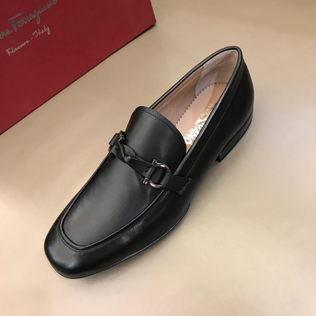 Salvatore Ferragamo Black Suede leather Fashion Perfect Quality Loafers With Black Buckle MS02998