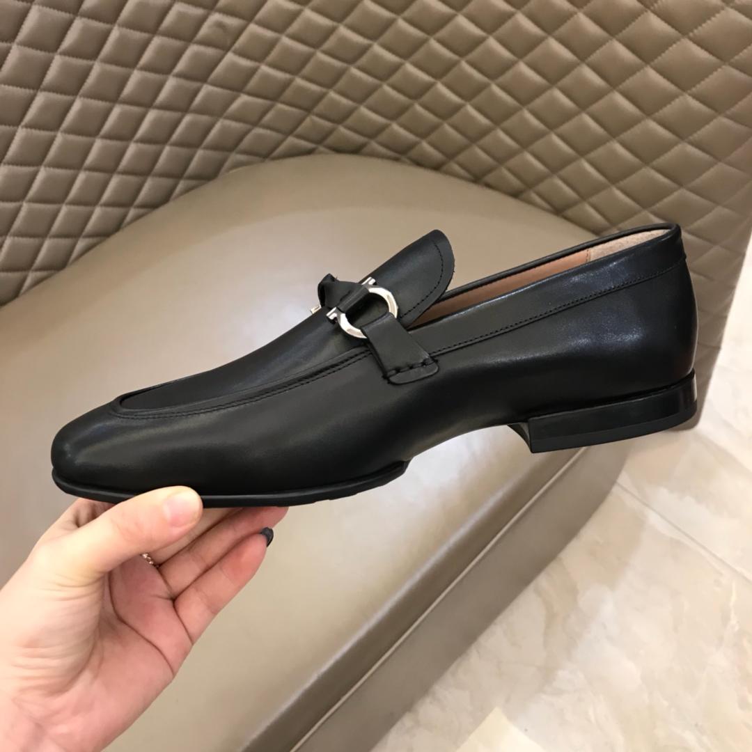 Salvatore Ferragamo Black Suede leather Fashion Perfect Quality Loafers With Black Buckle MS02998