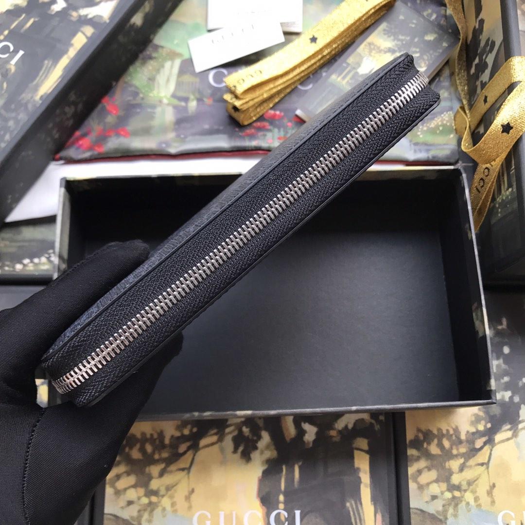 Gucci Perfect Quality large graphite colored snake wallet  GC07WM023