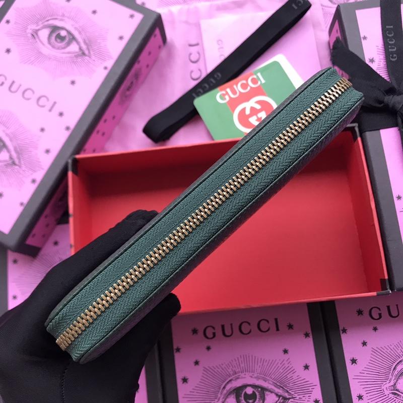 Gucci Perfect Quality dark green leather cat wallet GC07WM046