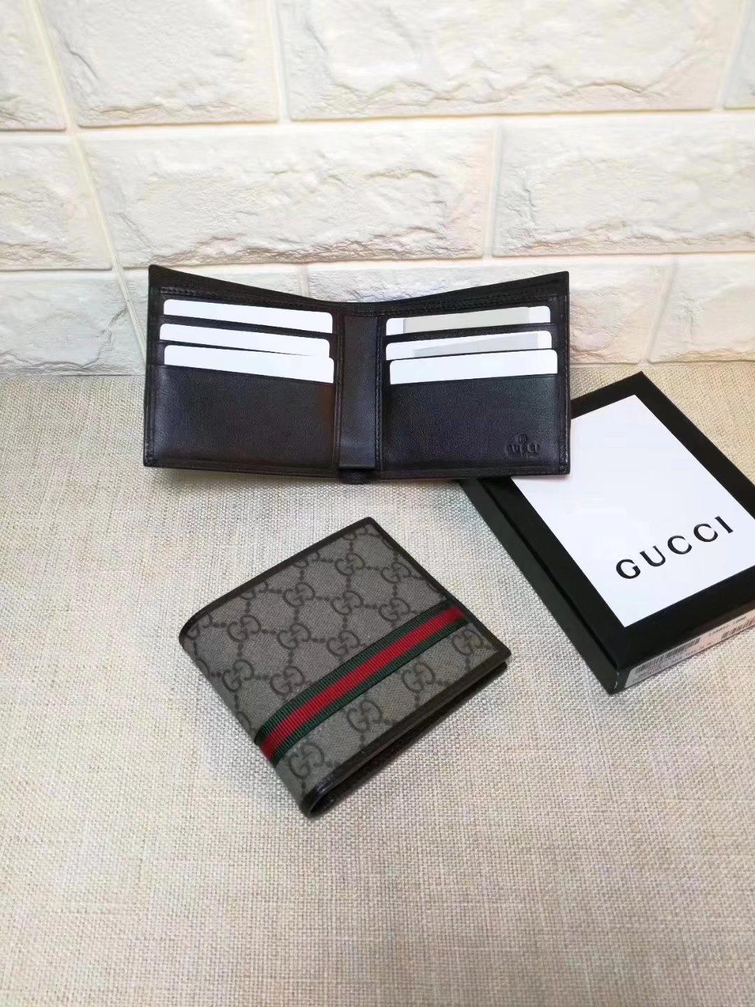 Gucci Perfect Quality brown canvas wallet GC06BM163