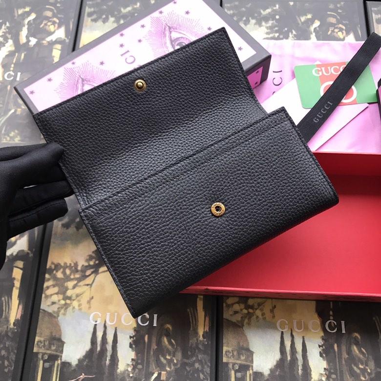 Gucci Perfect Quality blind for love black leather wallet  GC07WM030