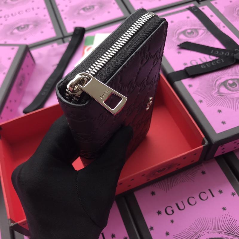 Gucci Perfect Quality black zipped leather wallet GC07WM024