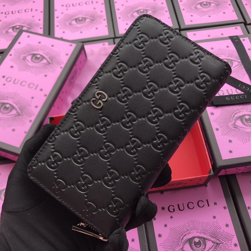 Gucci Perfect Quality black zipped leather wallet GC07WM024