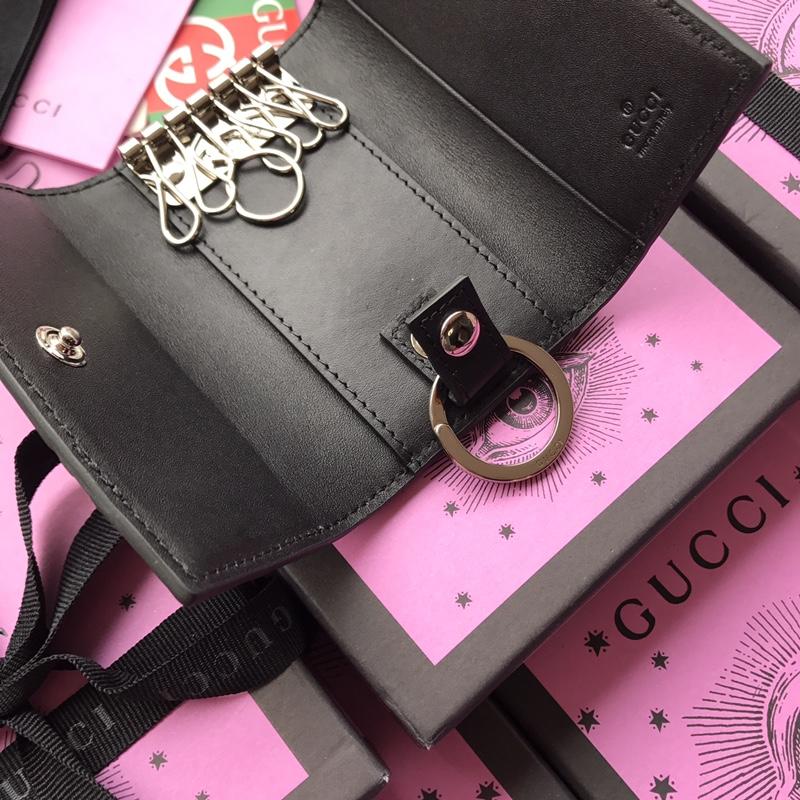 Gucci Perfect Quality black leather key pouch GC07WM006