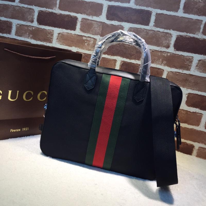 Gucci Perfect Quality black canvas brief case GC06BM099