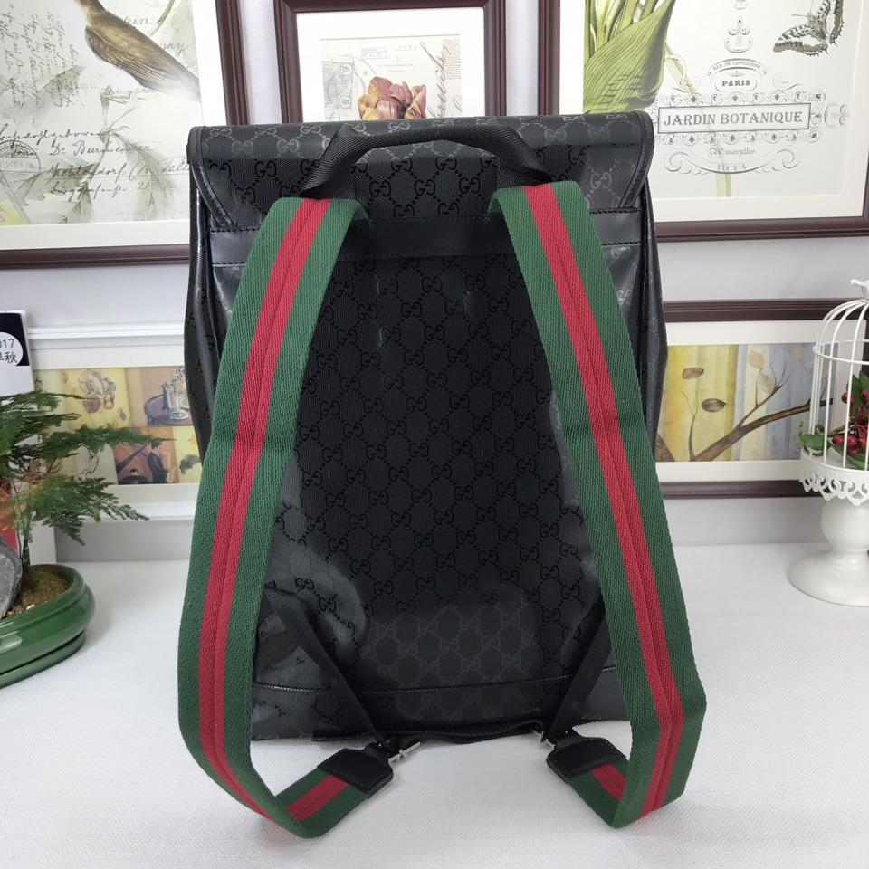 Gucci Perfect Quality black back pack with gloss and Gucci Perfect Quality straps GC06BM113