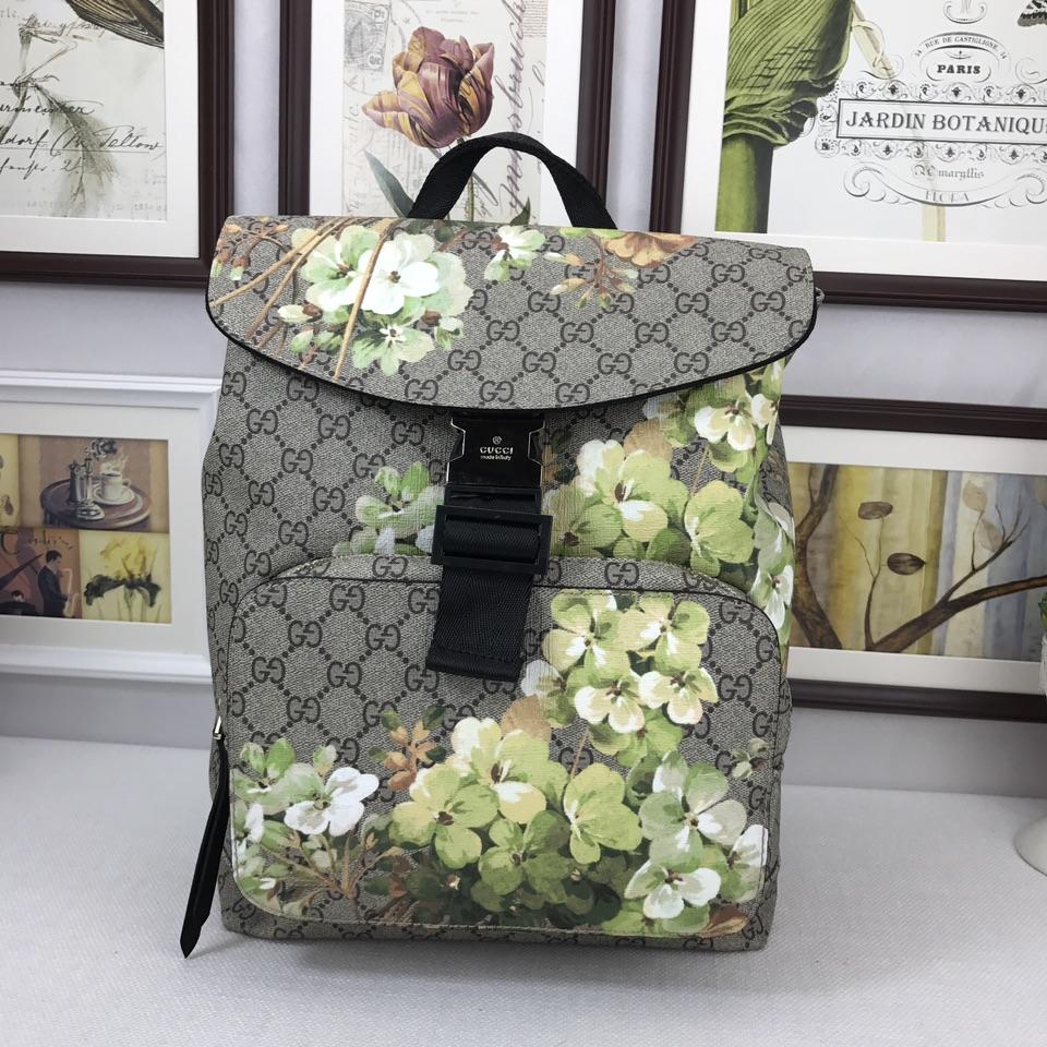 Buckle Blooms Print Gucci Perfect Quality Canvas Backpack GC06BM073