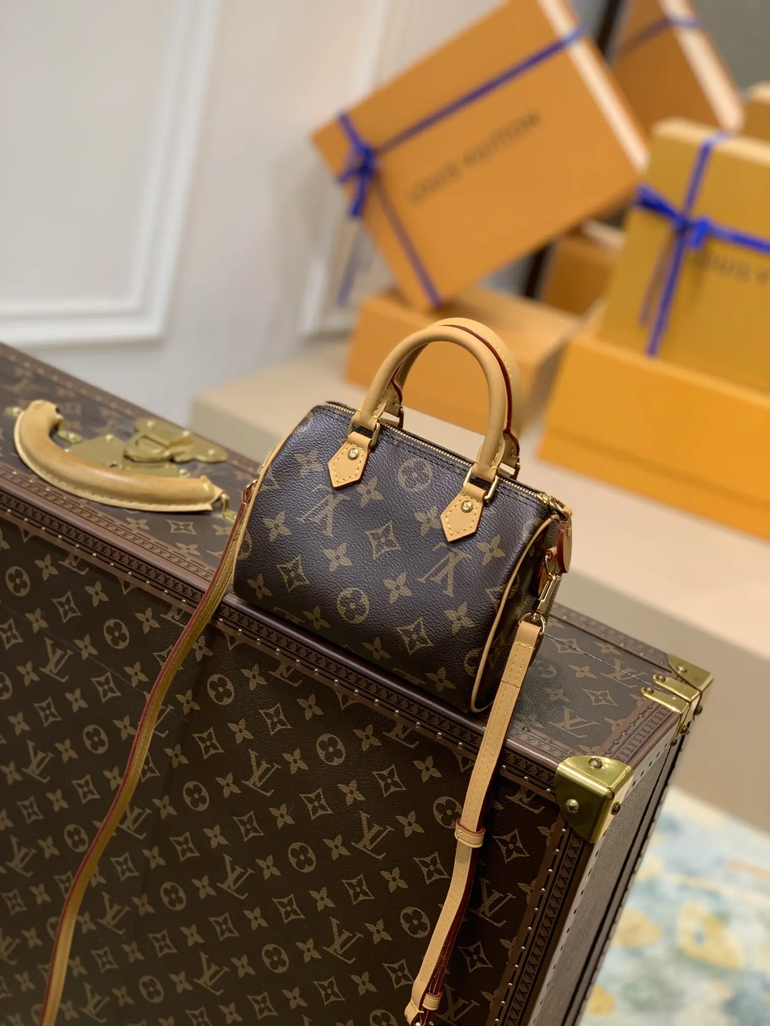 Louis Vuitton Nano Speedy Handbags 