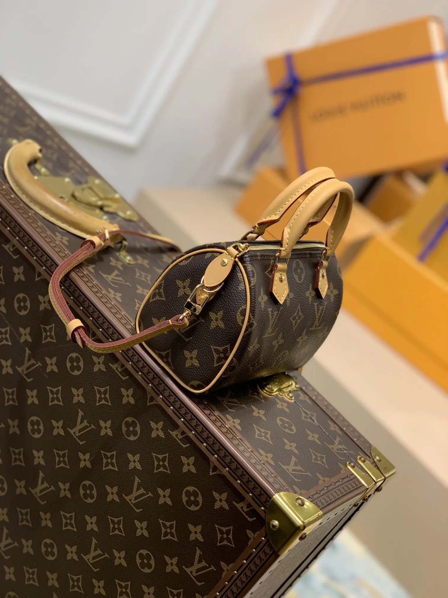 Louis Vuitton Nano Speedy Handbags 