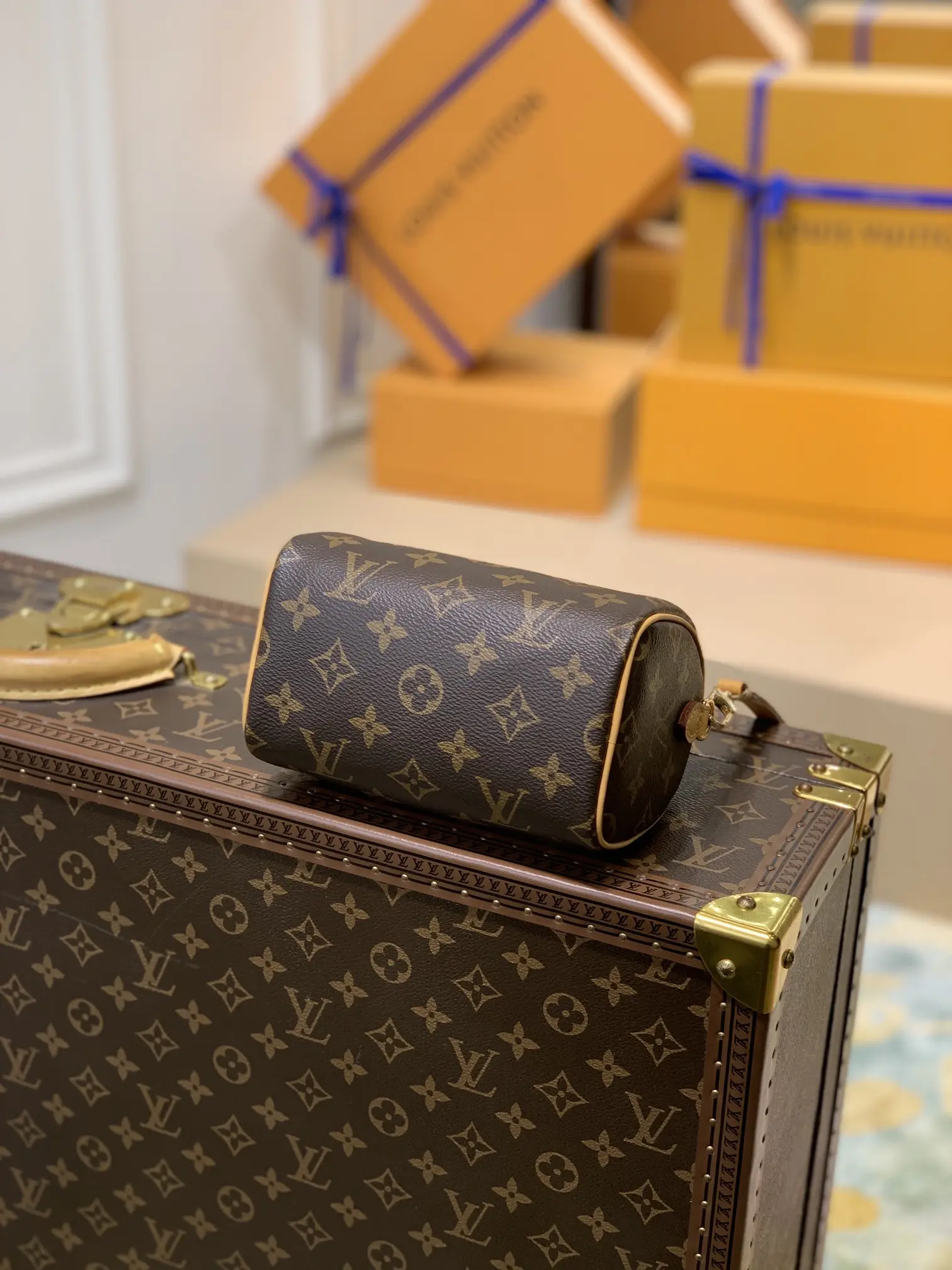 Louis Vuitton Nano Speedy Handbags 