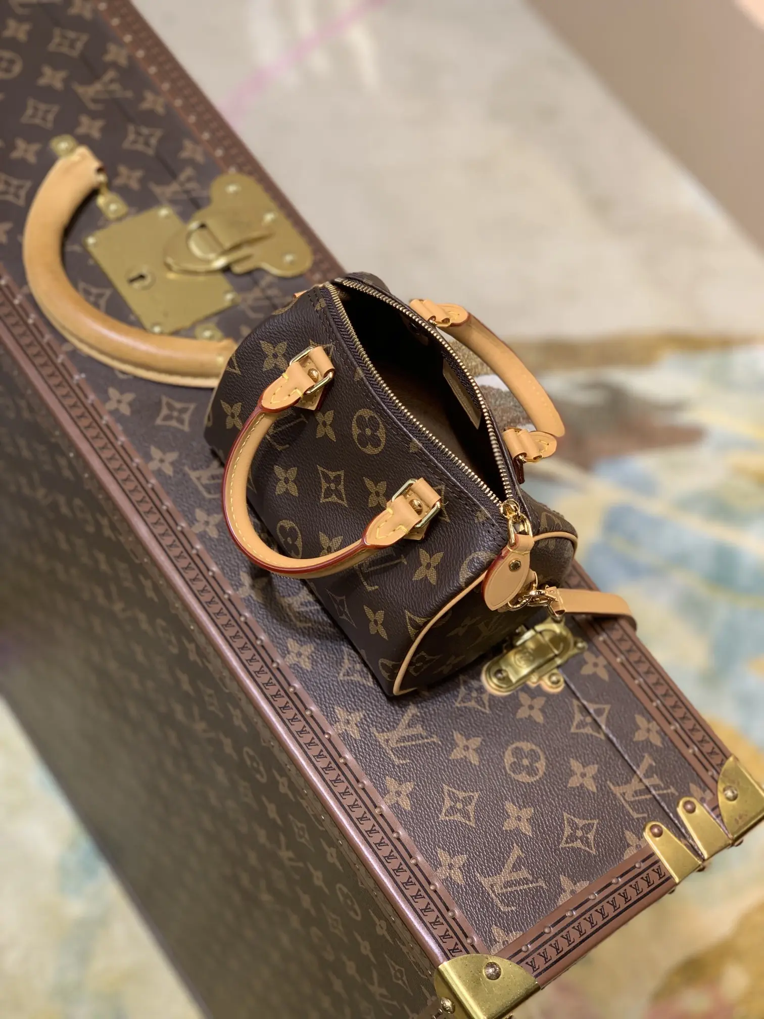 Louis Vuitton Nano Speedy Handbags 