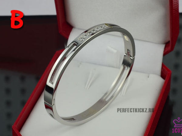 High Quality Cartier Love Wedding Bangle Stainless Steel Cutout Silver With Diamonds  8AD633E18400