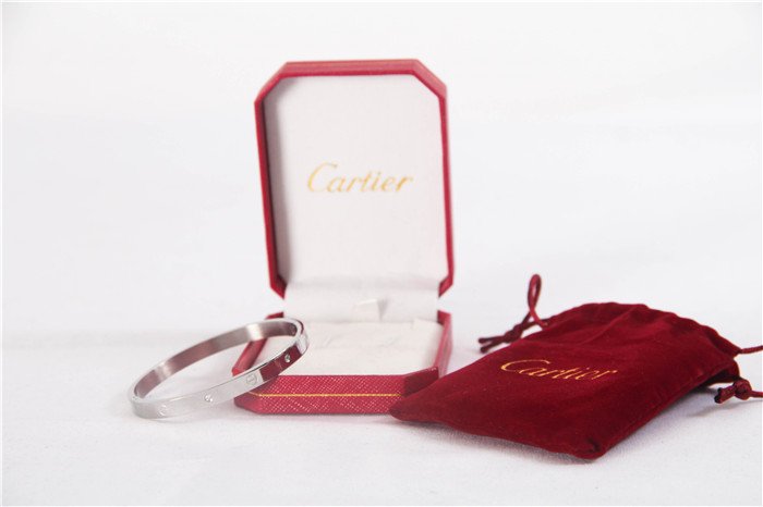 High Quality Cartier Love 6 Diamond Bangle Silver Bracelet  64039FCFE65D