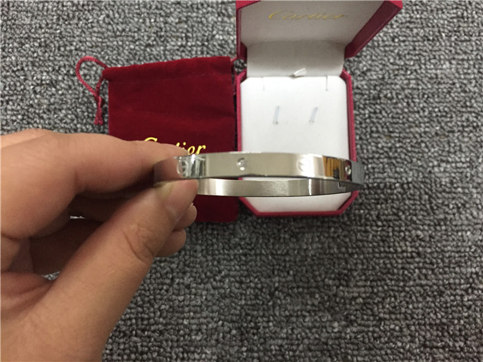 High Quality Cartier Love 6 Diamond Bangle Silver Bracelet  64039FCFE65D