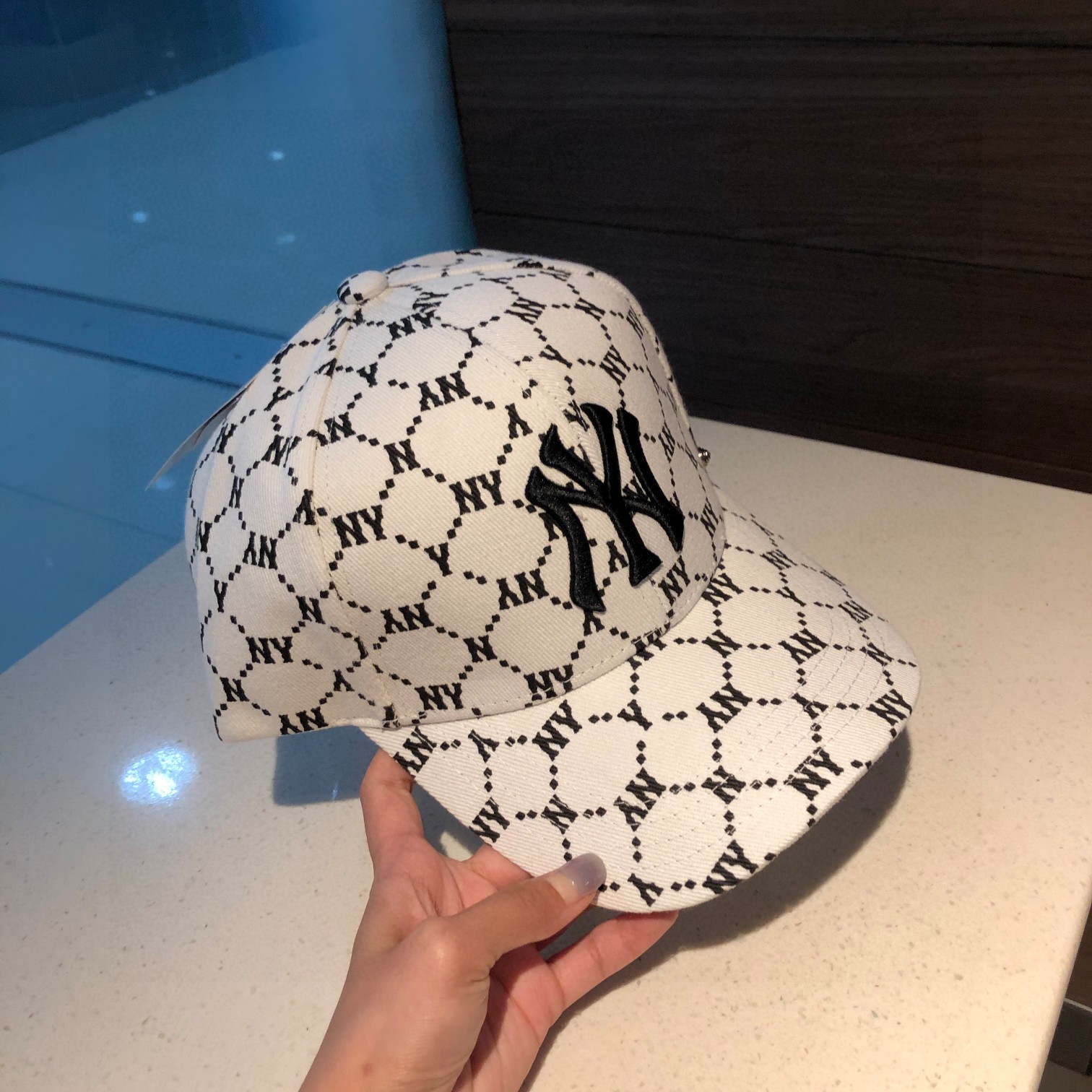 NY Hat in White