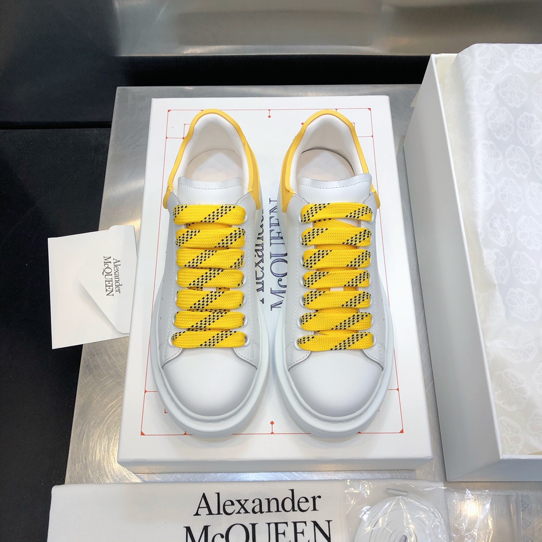 MCQ Oversized Sneaker in Yellow Lace and Heel