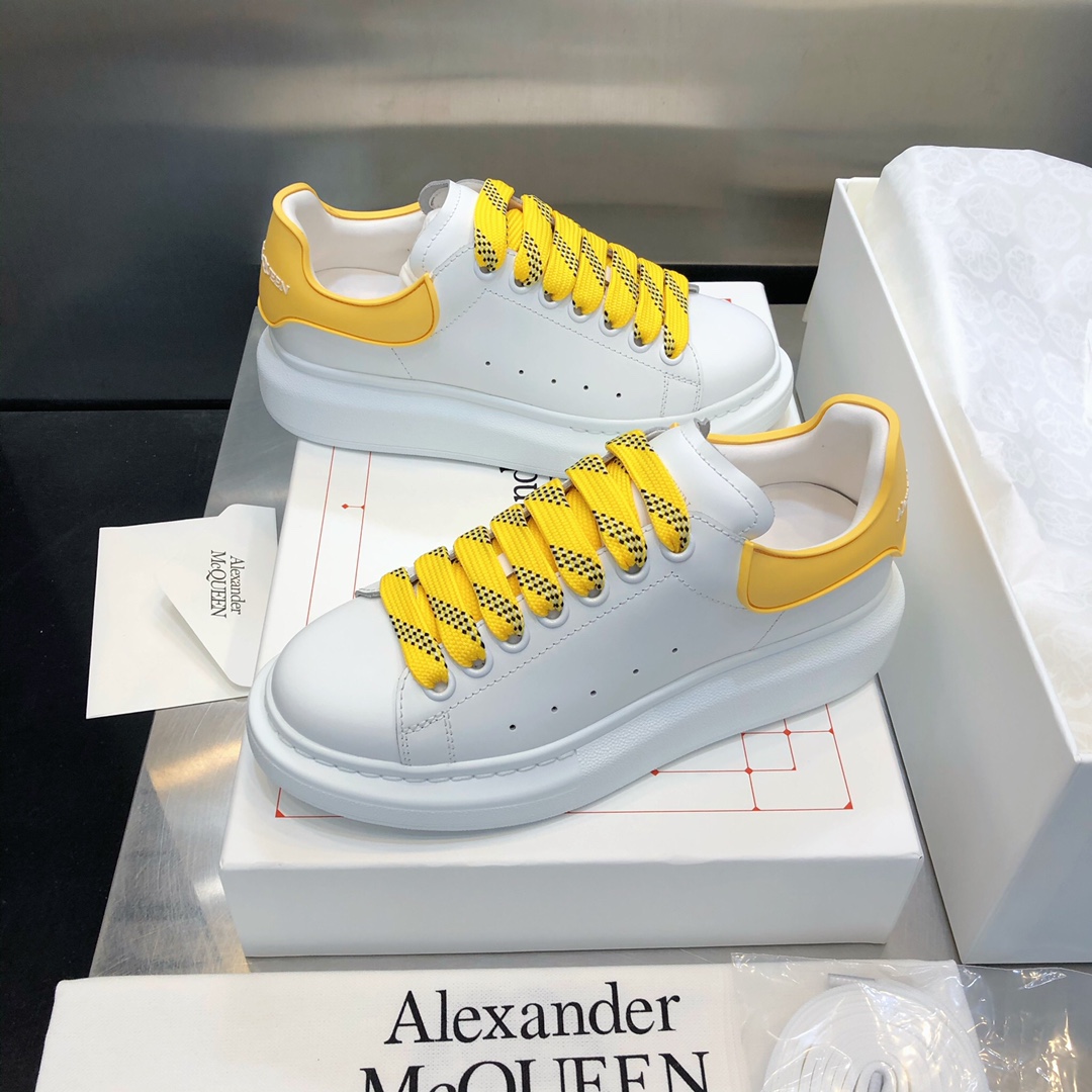 MCQ Oversized Sneaker in Yellow Lace and Heel