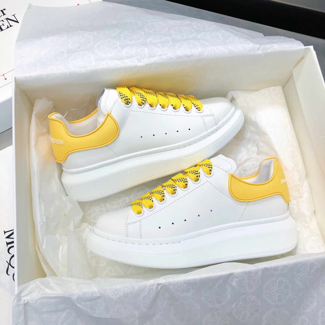 MCQ Oversized Sneaker in Yellow Lace and Heel