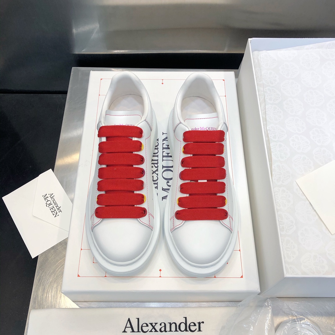 MCQ Oversized Sneaker in Red Lace with White Heel