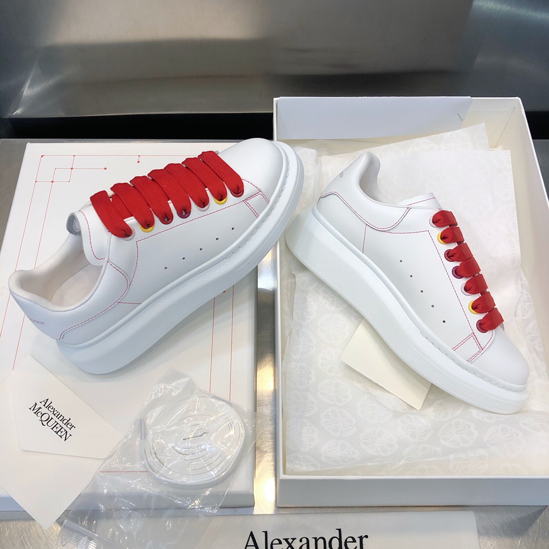 MCQ Oversized Sneaker in Red Lace with White Heel