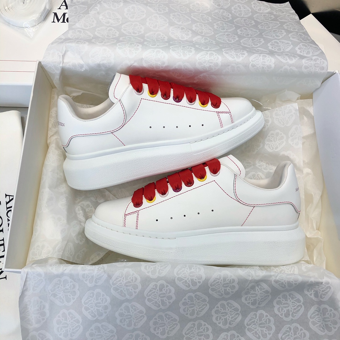 MCQ Oversized Sneaker in Red Lace with White Heel