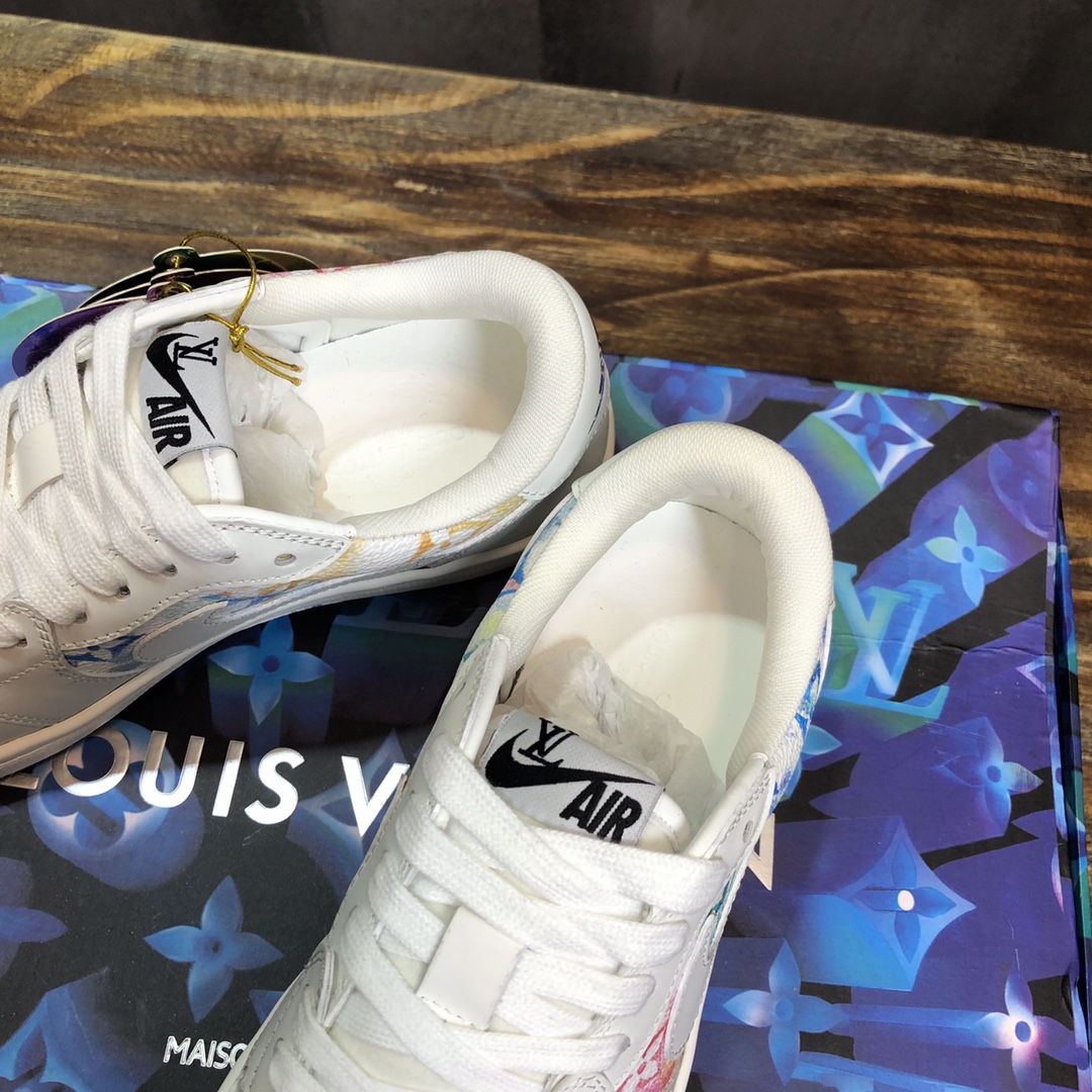 LV x AJ1 Lace-up Sneakers In White