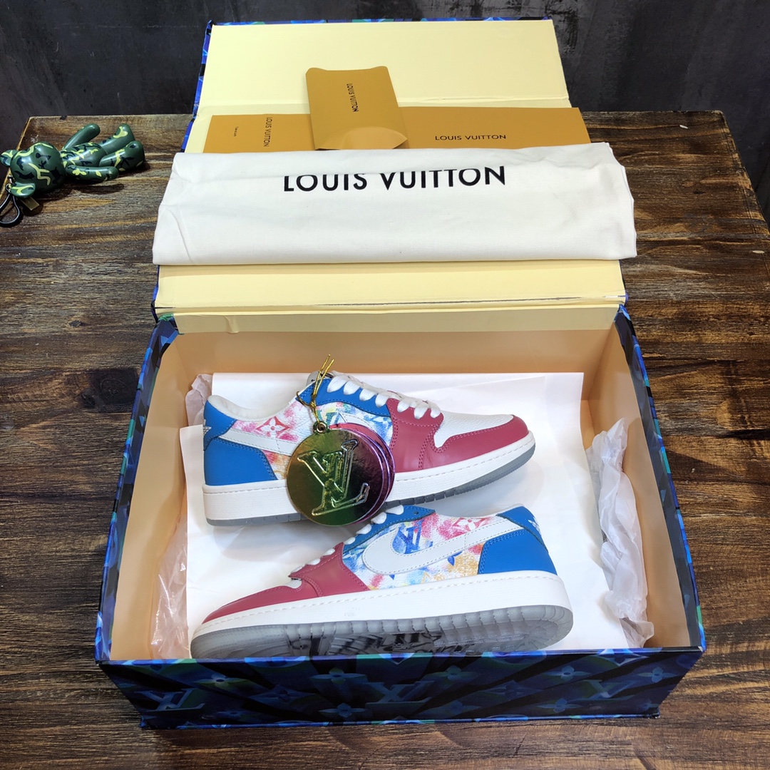 LV x AJ1 Lace-up Sneakers In Pink