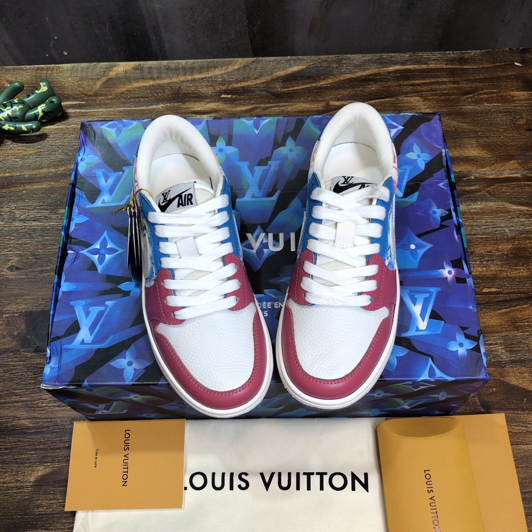 LV x AJ1 Lace-up Sneakers In Pink