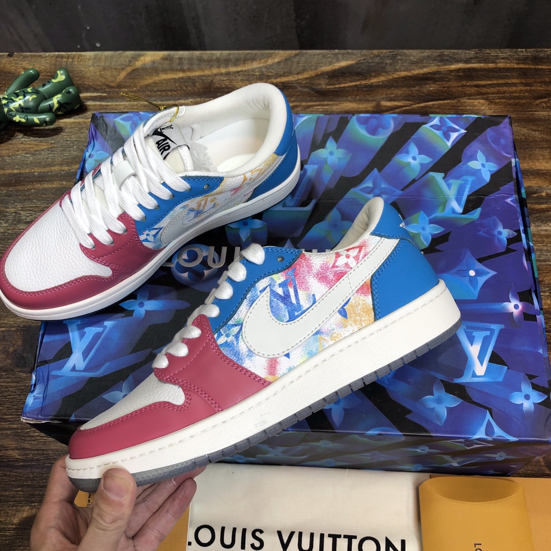 LV x AJ1 Lace-up Sneakers In Pink