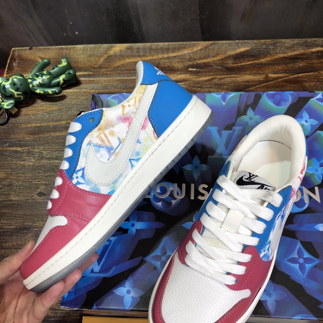 LV x AJ1 Lace-up Sneakers In Pink