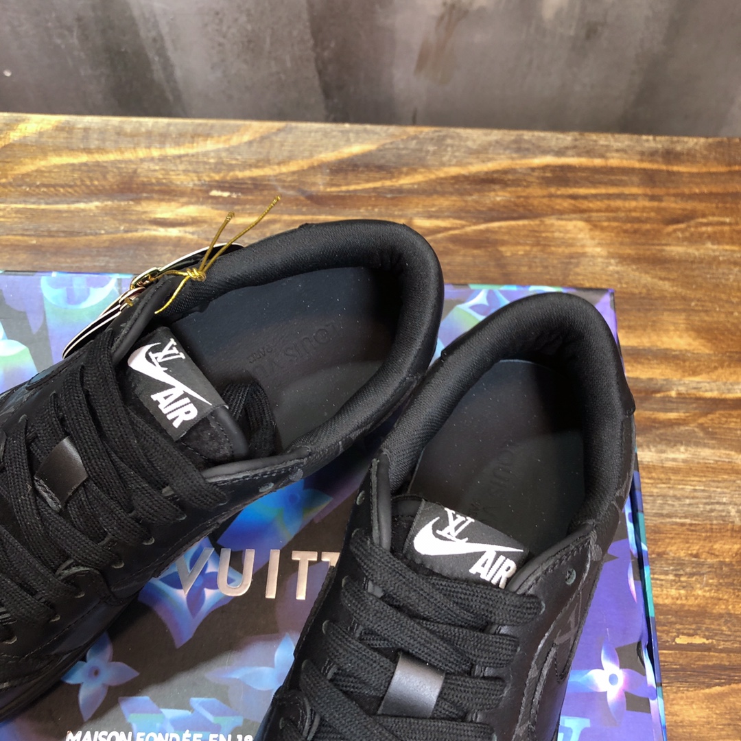 LV x AJ1 Lace-up Sneakers in black