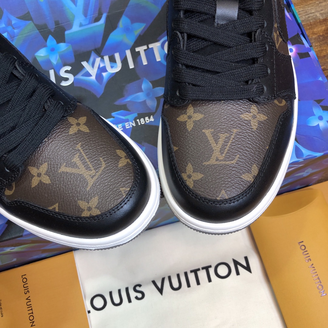 LV x AJ1 Lace-up Sneakers in black