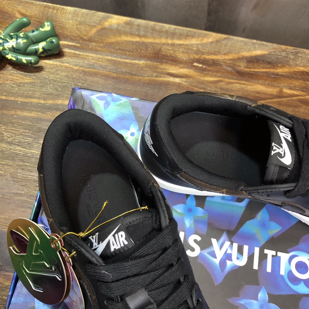 LV x AJ1 Lace-up Sneakers in black