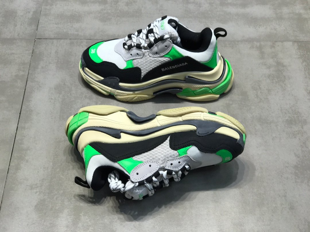 High Quality Mr Porter Exclusive Triple S Neon Green