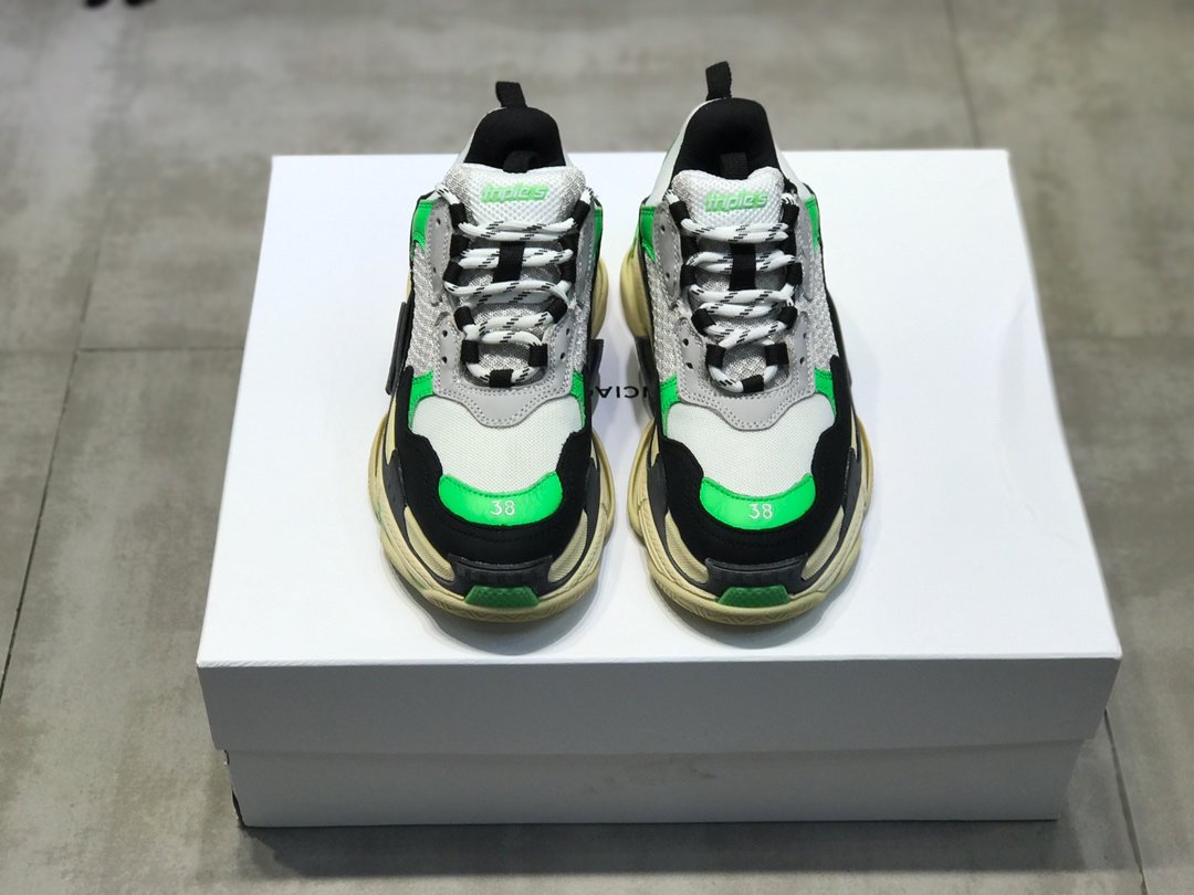 High Quality Mr Porter Exclusive Triple S Neon Green