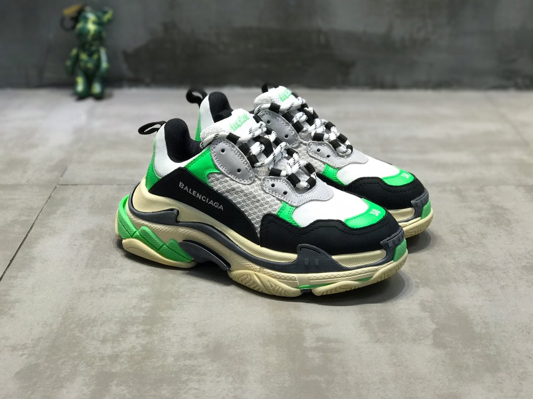 High Quality Mr Porter Exclusive Triple S Neon Green