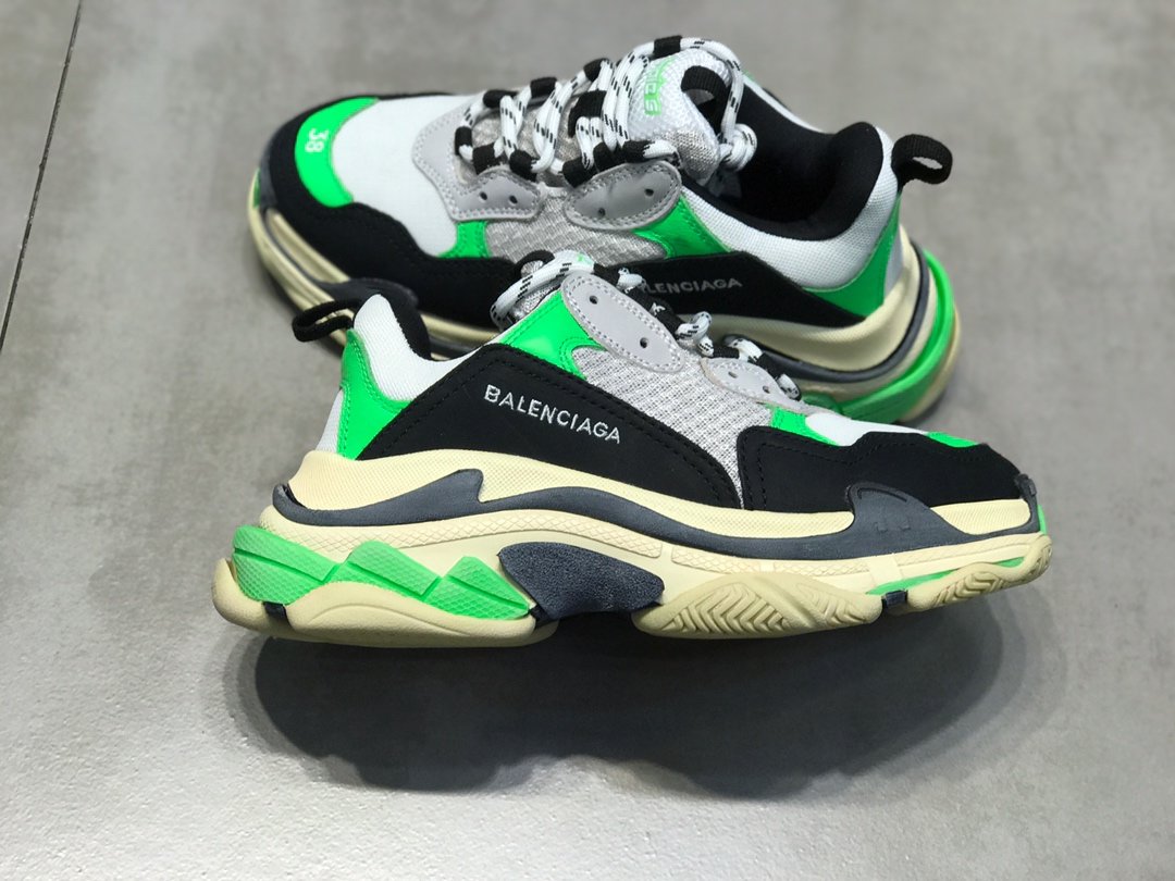 High Quality Mr Porter Exclusive Triple S Neon Green