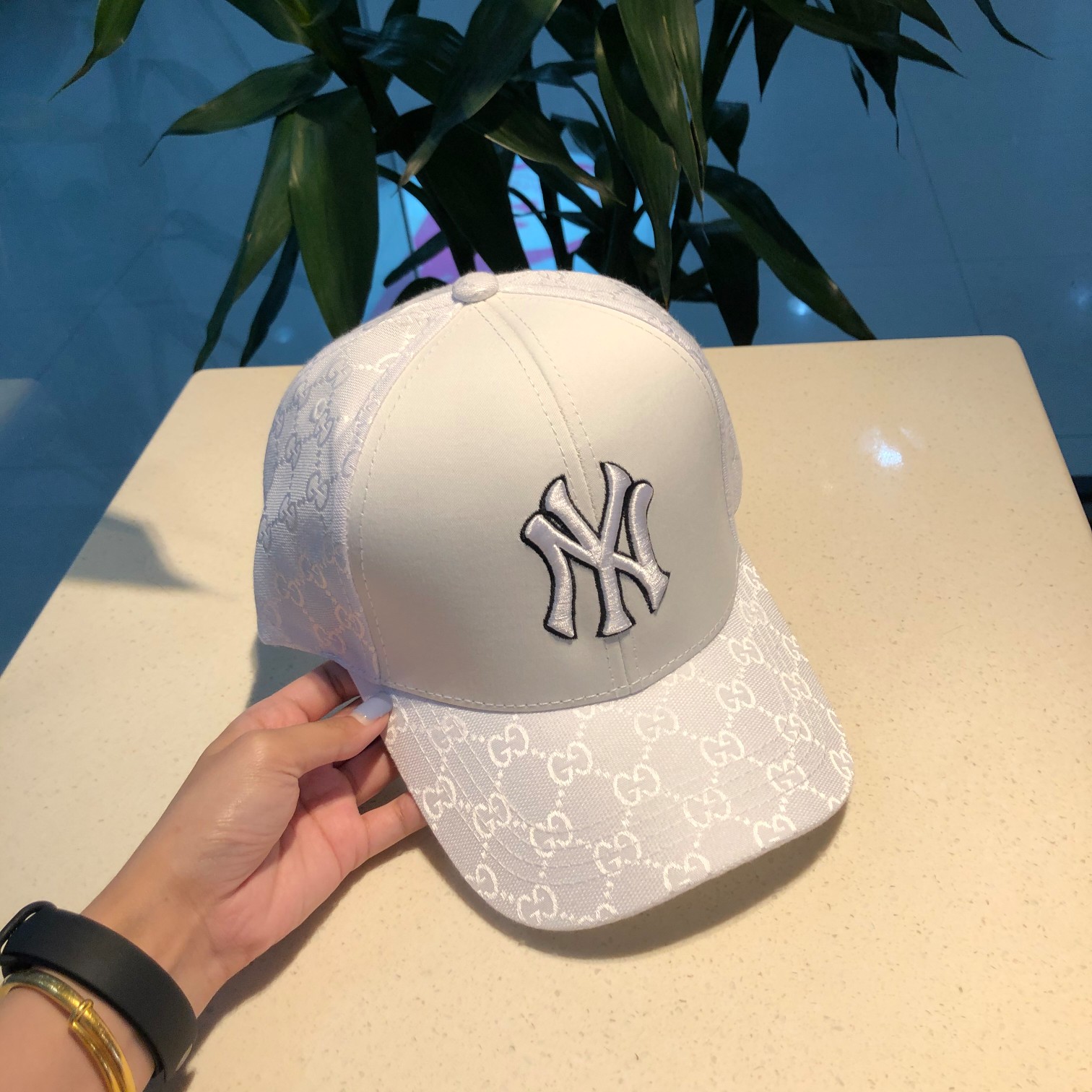 NY Hat in White