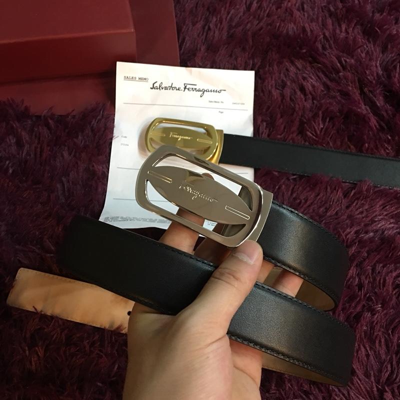 Silver Rectangular buckle Ferragamo belt ASS02225