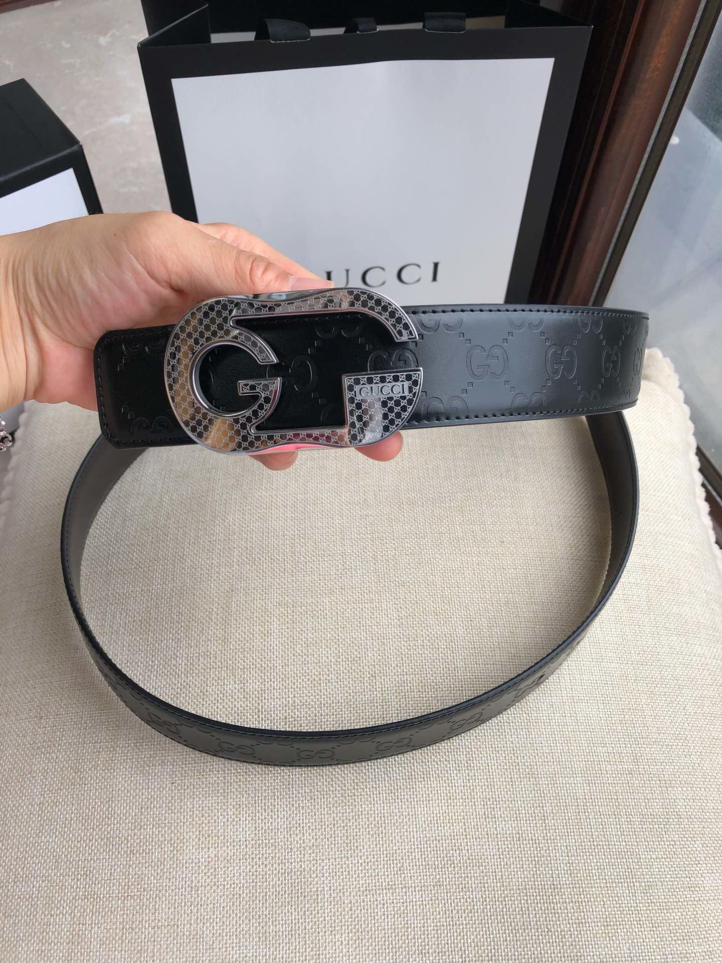 Silver Gucci buckle belt ASS02325
