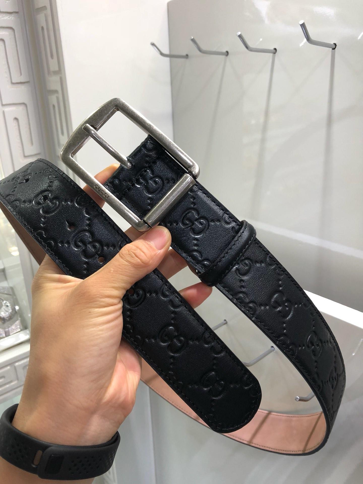 Silver G-less Gucci buckle belt ASS02432