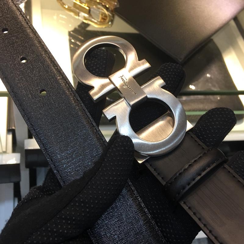 Silver buckle Ferragamo buckle belt ASS02169