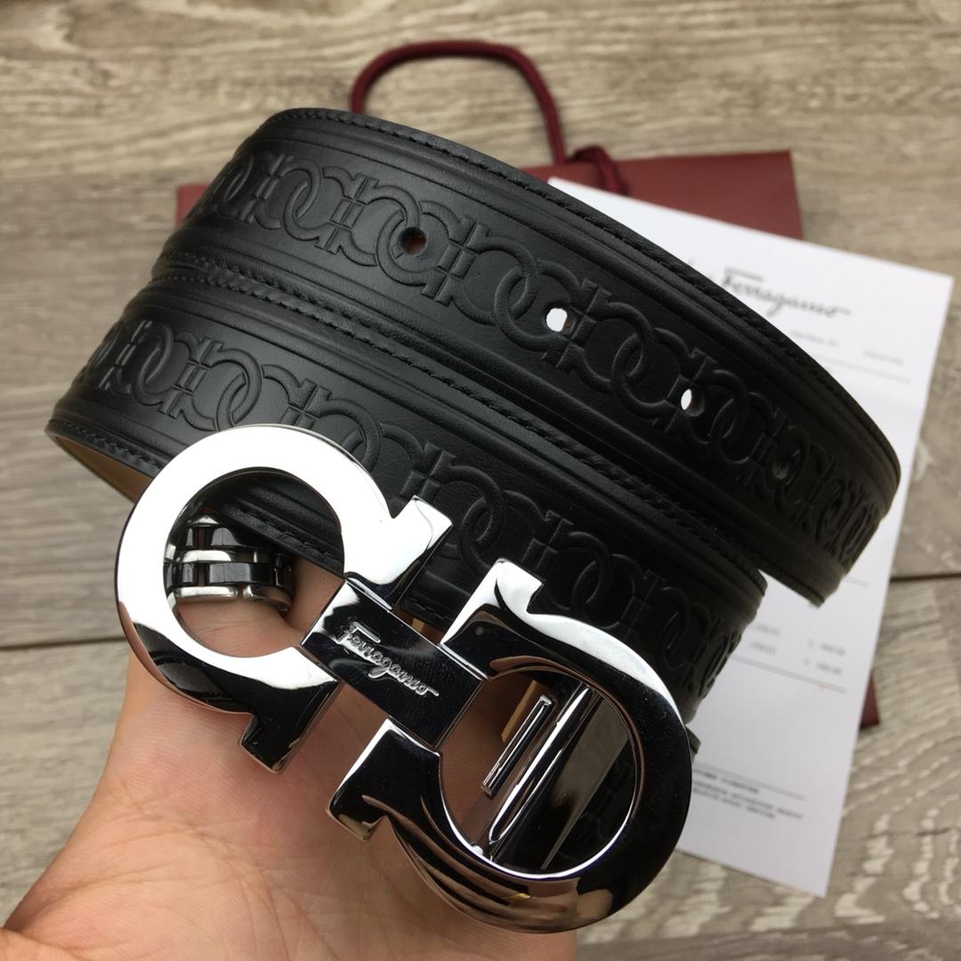 Shiny Silver Ferragamo buckle belt ASS02188