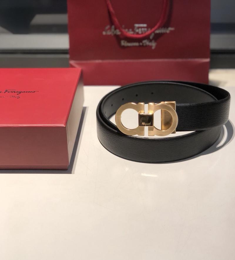 Shiny Gold Ferragamo buckle belt ASS02187