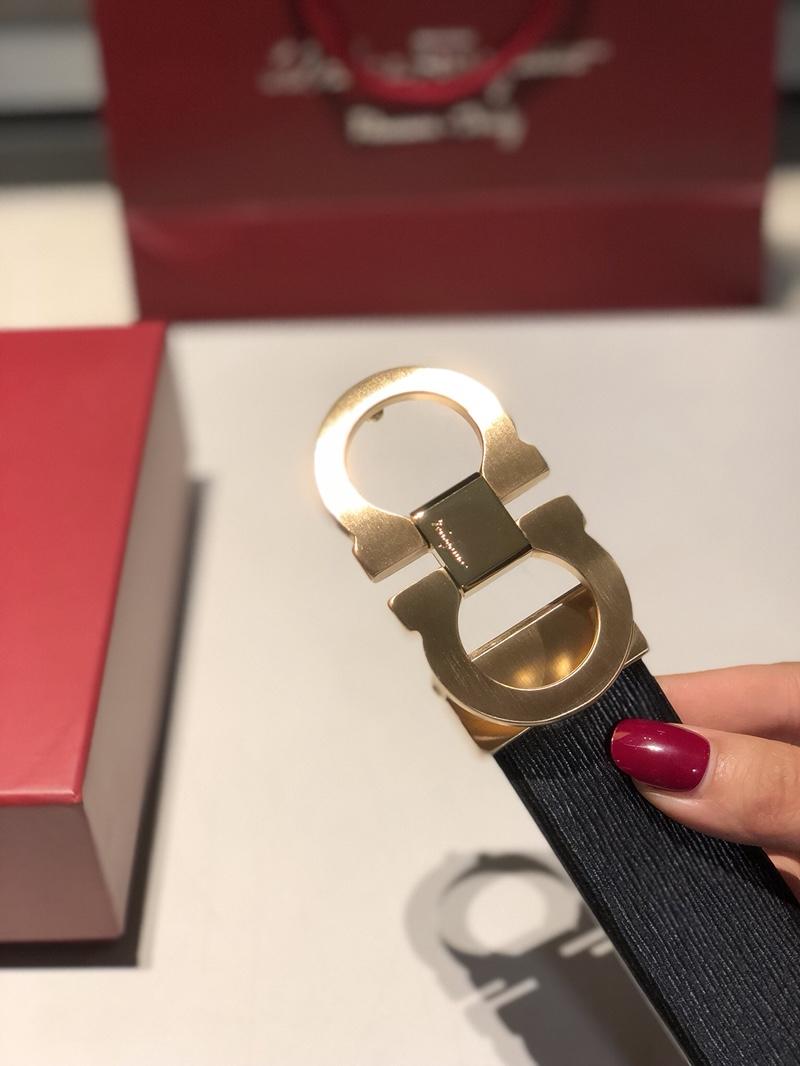 Shiny Gold Ferragamo buckle belt ASS02187