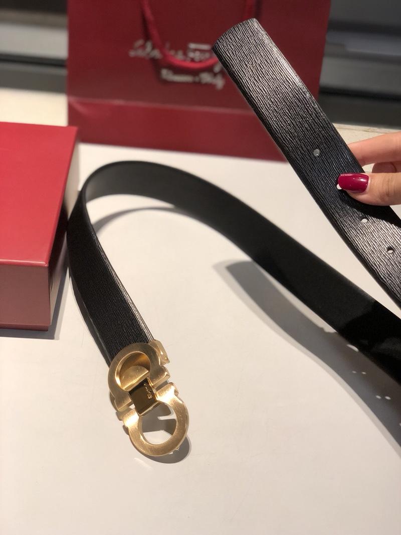 Shiny Gold Ferragamo buckle belt ASS02187