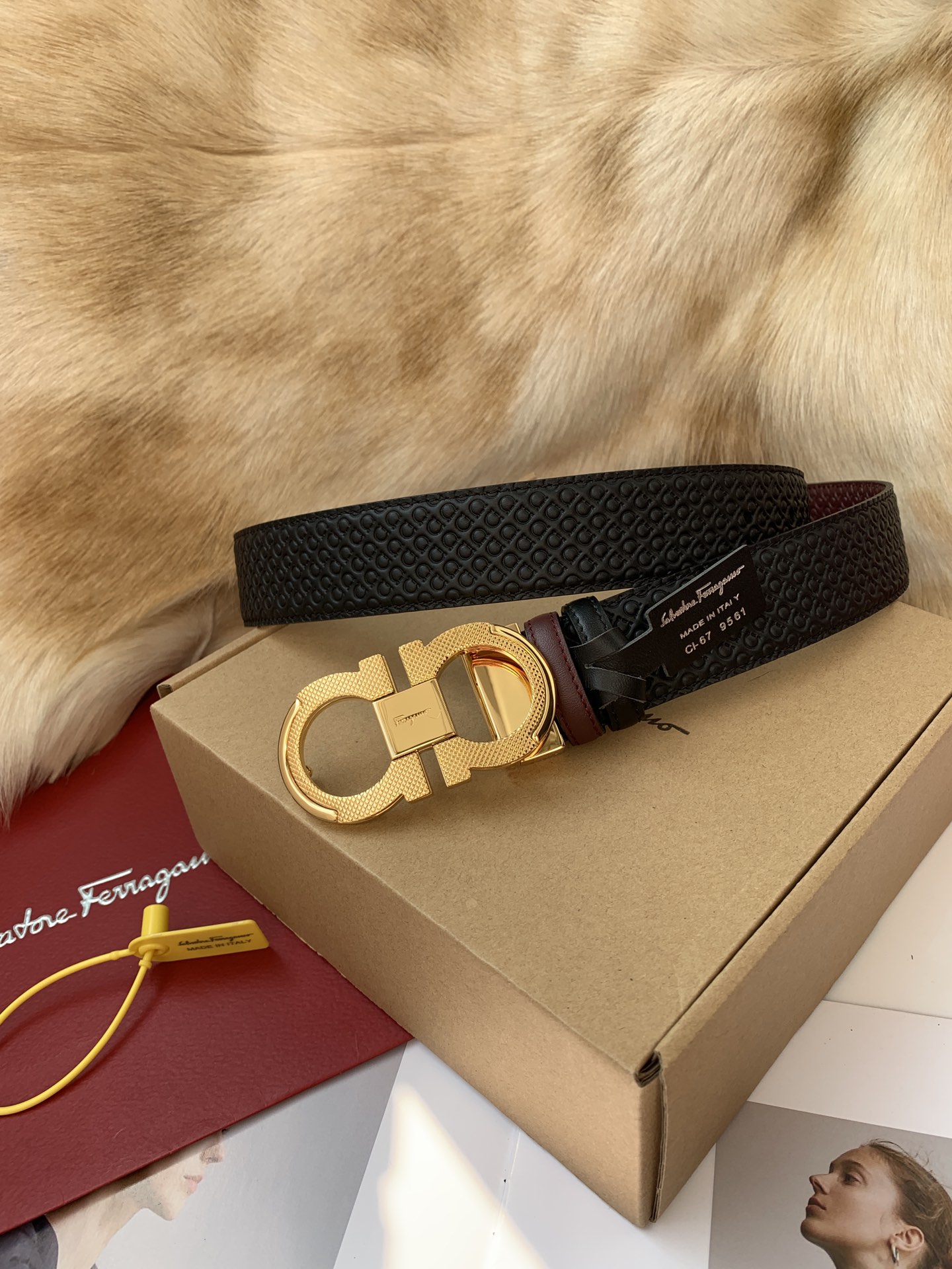 Salvatore Ferragamo Belt in Claret