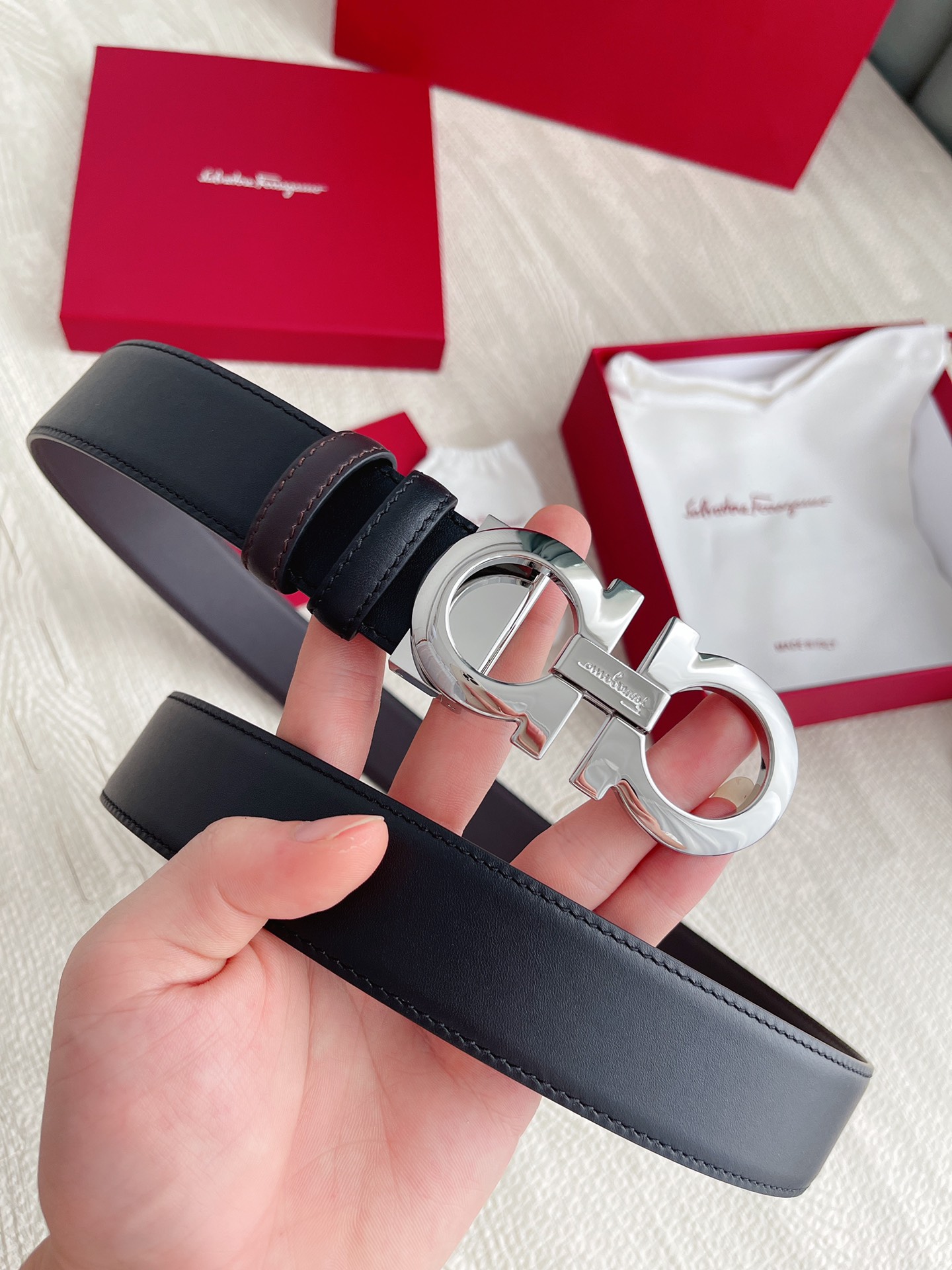 Salvatore Ferragamo Belt in Black